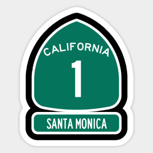 SANTA MONICA PACIFIC COAST Highway 1 California Sign Sticker